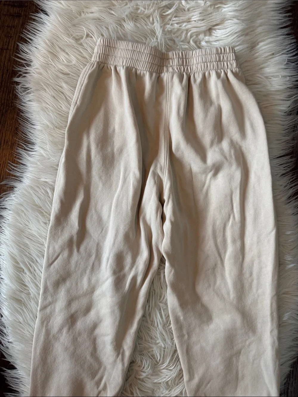 Nike Kids Cream Fleece Joggers with White Logo
